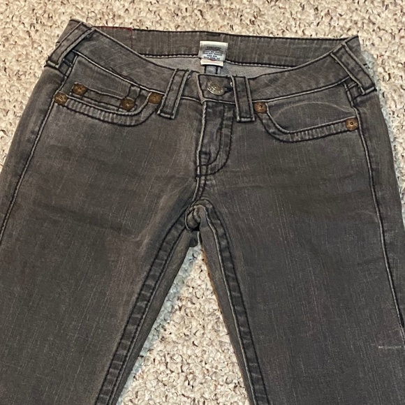 True Religion Brand Jeans, Sz 27, faded grey with black stitching - Picture 1 of 7
